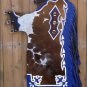 CH830-F HILASON BULL RIDING DARK HAIR ON LEATHER RODEO WESTERN CHAPS
