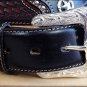 JUSTIN TEXAS ALL STAR TOOLED WESTERN LEATHER MEN'S BELT BLACK w/ STAR CONCHO