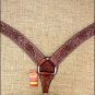 HILASON WESTERN HAND TOOL LEATHER HORSE BREAST COLLAR DARK BROWN