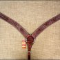 HILASON WESTERN HAND TOOL LEATHER HORSE BREAST COLLAR DARK BROWN
