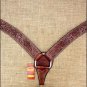 HILASON WESTERN HAND TOOL LEATHER HORSE BREAST COLLAR DARK BROWN