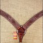 HILASON WESTERN HAND TOOL LEATHER HORSE BREAST COLLAR DARK BROWN