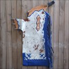 CH830V1-F HILASON BULL RIDING LIGHT NATURAL HAIR ON LEATHER RODEO CHAPS