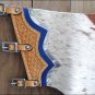 CH830V1-F HILASON BULL RIDING LIGHT NATURAL HAIR ON LEATHER RODEO CHAPS