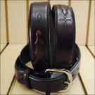 SILVER CREEK JACK OF DIAMONDS WESTERN LEATHER MEN'S BELT - RED
