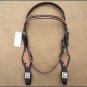 WESTERN LEATHER HORSE HEADSTALL BRIDLE BREAST COLLAR BLACK BROWN FRINGES
