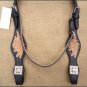 WESTERN LEATHER HORSE HEADSTALL BRIDLE BREAST COLLAR BLACK BROWN FRINGES