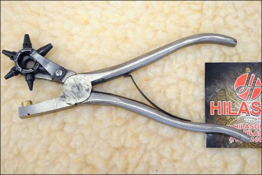 HILASON NEW REVOLVING 6 TUBE LEATHER PUNCH STAINLESS STEEL