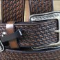 42 X 1 1/2" 3D DARK BROWN MENS WESTERN FASHION LEATHER BELT REMOVABLE BUCKLE