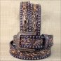 32x1 1/2" 3D NATURAL FLORAL MENS WESTERN FASHION LEATHER BELT REMOVABLE BUCKLE