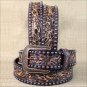 44x1 1/2" 3D NATURAL FLORAL MENS WESTERN FASHION LEATHER BELT REMOVABLE BUCKLE