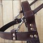 GH300 HILASON BROWN PADDED GENUINE LEATHER GUIDE DOG HARNESS W/ HANDLE ALL SIZES