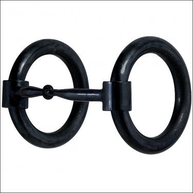 HILASON BLACK STEEL HEAVY DONUT RING SNAFFLE MOUTH HORSE BIT