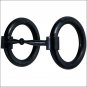 HILASON BLACK STEEL HEAVY DONUT RING SNAFFLE MOUTH HORSE BIT