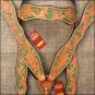 V1 HILASON WESTERN LEATHER HORSE HEADSTALL BREAST COLLAR LIGHT OIL GREEN
