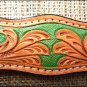 V1 HILASON WESTERN LEATHER HORSE HEADSTALL BREAST COLLAR LIGHT OIL GREEN