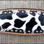 S586 HILASON WESTERN LEATHER HORSE BREAST COLLAR BLACK & WHITE GIRAFFE PRINT