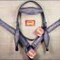 S21 HILASON WESTERN LEATHER HORSE HEADSTALL BRIDLE BREAST COLLAR BARB WIRE BLACK