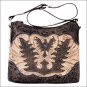 AW927 AMERICAN WEST LADIES LEATHER ZIP TOP SHOULDER BAG HANDBAG PURSE