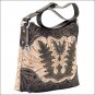AW927 AMERICAN WEST LADIES LEATHER ZIP TOP SHOULDER BAG HANDBAG PURSE