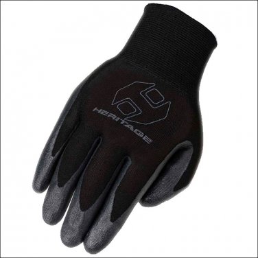 SIZE 06 BLACK HERITAGE UTILITY WORK RIDING GLOVES HORSE EQUESTRIAN