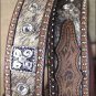 32 X 1 1/2" 3D BROWN MENS SILVER CONCHO WESTERN FASHION LEATHER HAIR ON BELT
