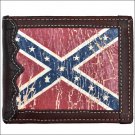 3 5/8 x 4 1/2 3D TAN WESTERN HAND TOOLED VINTAGE FLAG LEATHER MENS BIFOLD WALLET