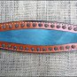 S- HILASON WESTERN LEATHER HORSE BREAST COLLAR MAHOGANY METALLIC TURQUOISE INLAY