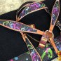 HILASON WESTERN LEATHER HORSE HEADSTALL BREAST COLLAR BLANKET SPLATTER PAINTED