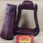 DARK OIL TOUGH1 ROYAL KING OVERSIZED WESTERN LEATHER STIRRUPS 3 NECK 3 TREAD