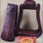DARK OIL TOUGH1 ROYAL KING OVERSIZED WESTERN LEATHER STIRRUPS 3 NECK 3 TREAD