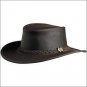 LARGE CONNER HANDMADE BC HATS BUSH WALKER OILY AUSTRALIAN LEATHER HAT BROWN