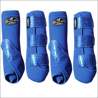SML PROFESSIONAL CHOICE SPORTS MEDICINE HORSE LEG BOOTS 4 PACK GLITTER ROYAL