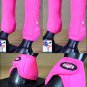 MEDIUM TOUGH 1 REAR FRONT LEG VENTED HORSE SPLINT SPORTS BELL BOOTS PINK