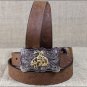 26 x 1 INCH JUSTIN BROWN BOYS WESTERN EMBOSSED COWHIDE LEATHER BELT
