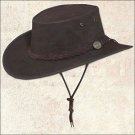 XX LARGE BARMAH FOLDAWAY SADDLER HAT FULL GRAIN COW LEATHER UV RESISTANT BROWN