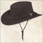 XX LARGE BARMAH FOLDAWAY SADDLER HAT FULL GRAIN COW LEATHER UV RESISTANT BROWN