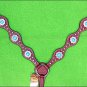 HILASON WESTERN LEATHER HORSE HEADSTALL BREAST COLLAR MAHOGANY TURQUOISE CONCHO