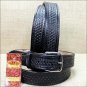 HILASON BLACK HANDMADE BASKET WEAVE TOOL HEAVY DUTY WESTERN LEATHER MENS BELT
