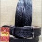 HILASON BLACK HANDMADE BASKET WEAVE TOOL HEAVY DUTY WESTERN LEATHER MENS BELT