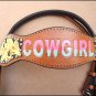 HILASON WESTERN LEATHER HORSE HEADSTALL BREAST COLLAR BLACK YELLOW COWGIRL