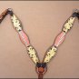 HILASON WESTERN LEATHER HORSE HEADSTALL BREAST COLLAR BLACK YELLOW COWGIRL