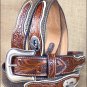 34 INCH WESTERN NOCONA MENS BELT COWBOY PRAYER CONCHO DARK CHOCOLATE
