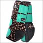 6 PACK CLASSIC EQUINE FRONT REAR SPORTS NO TURN BELL BOOTS LEGACY HORSE CHEETAH