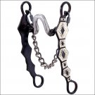 5-1/2" HILASON WESTERN TACK HORSE ANTIQUE BROWN MOUTH BIT W/ RUBBER WASHERS
