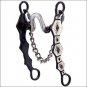 5-1/2" HILASON WESTERN TACK HORSE ANTIQUE BROWN MOUTH BIT W/ RUBBER WASHERS