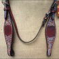 HILASON WESTERN LEATHER HORSE BRIDLE HEADSTALL MAHOGANY TURQUOISE HAND CARVED