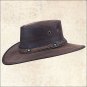SMALL BARMAH SQUASHY BRONCO HAT FOLDABLE LEATHER UV WATER RESIST CHOCOLATE