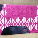 PINK WHITE HILASON WESTERN NEW ZEALAND WOOL SADDLE BLANKET HORSE RODEO