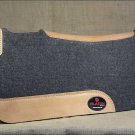 FP103-F HILASON WESTERN GREY WOOL FELT SADDLE PAD W/ LEATHER BORDER